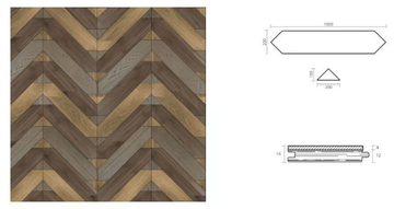 SPECIAL PANEL MATITA INSTALLATION 240 - Inlaid 3 layers wooden parquet by FOGLIE D'ORO - view 3